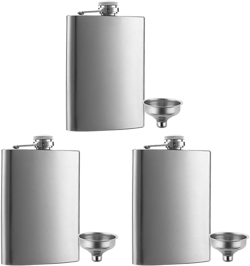 Stainless Steel Flask Set with Funnel - Perfect for Jackets/Pants