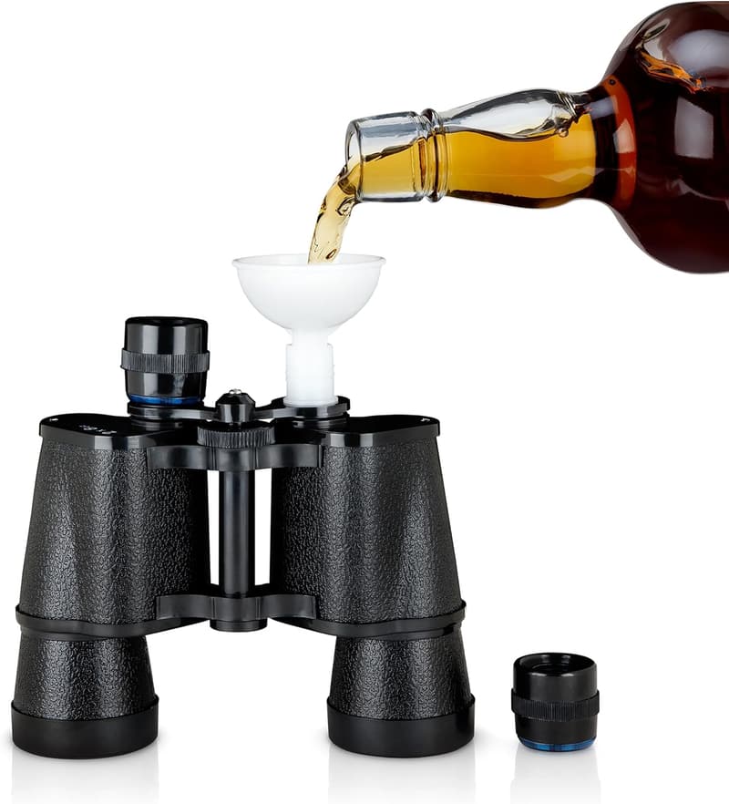 Gameday Binocular Flask - 16 oz Black Hidden Barware