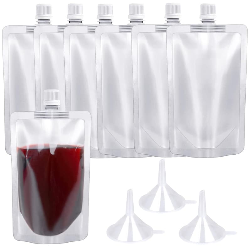 24 Pack 8 Oz Leak-Proof Reusable Drink Pouches for Travel