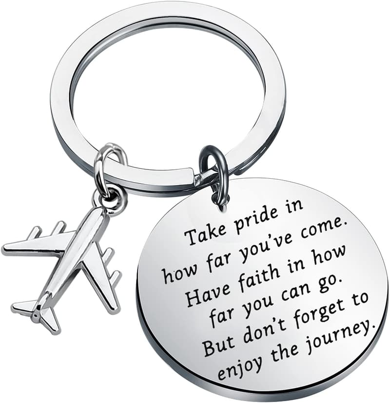 Pilot & Flight Attendant Graduation Keychain Gift