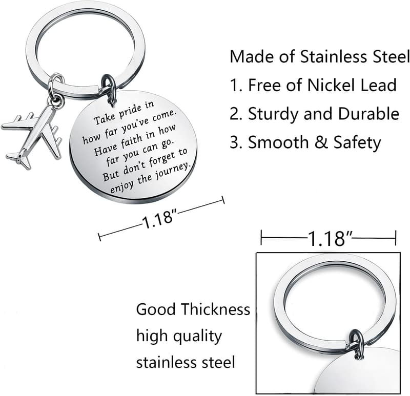 Pilot & Flight Attendant Graduation Keychain Gift