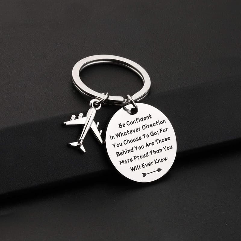 Pilot Graduation Gift - Be Confident Compass Keychain