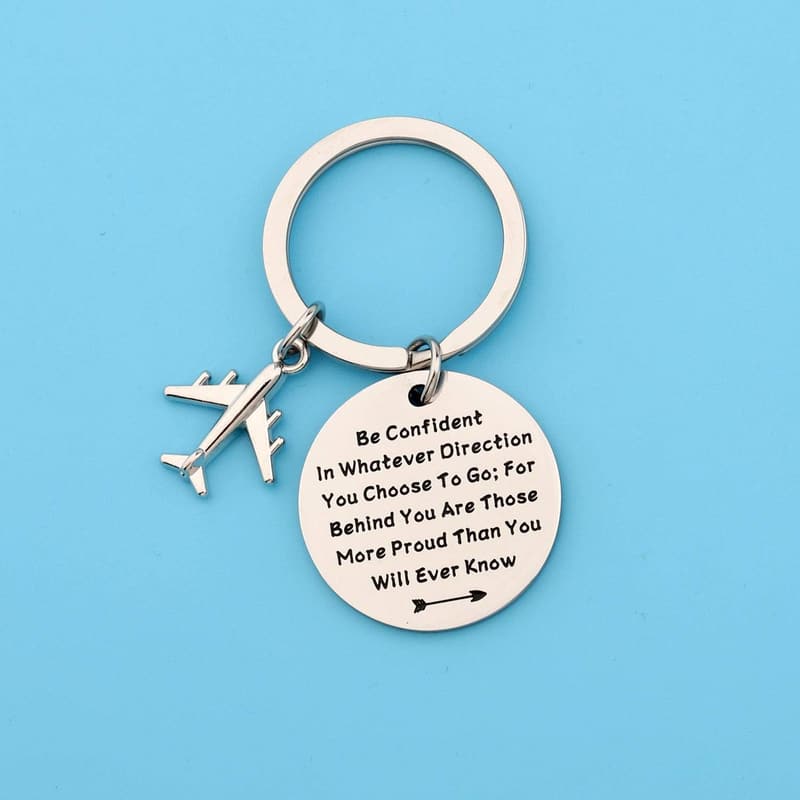 Pilot Graduation Gift - Be Confident Compass Keychain