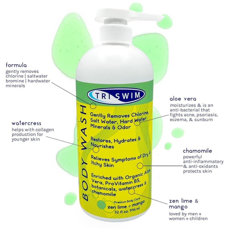 Chlorine Removal Body Wash - Hydrating Zen Lime & Mango 32 Fl Oz