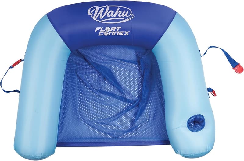 Inflatable Aqua Pool Seat with Cupholder for Ages 8+, Blue