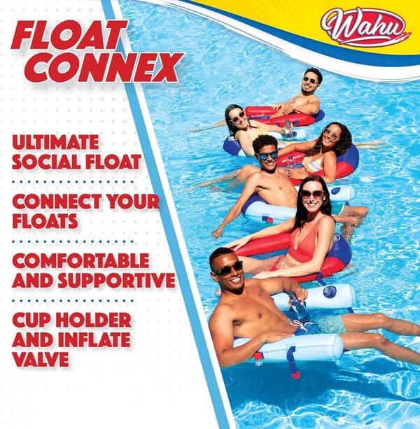 Inflatable Aqua Pool Seat with Cupholder for Adults & Kids