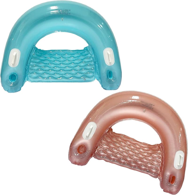 Inflatable Pool Float Chair with Drink Holder - 2 Pack