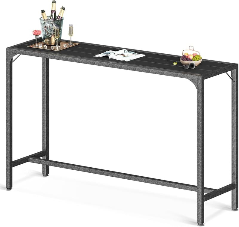 Outdoor Bar Table - 55 Inch Weather-Resistant Patio Counter