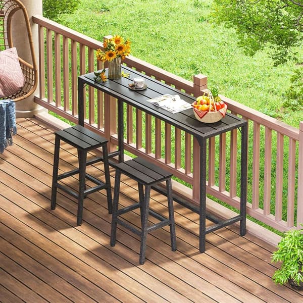 Outdoor Bar Table - 55 Inch Weather-Resistant Patio Counter