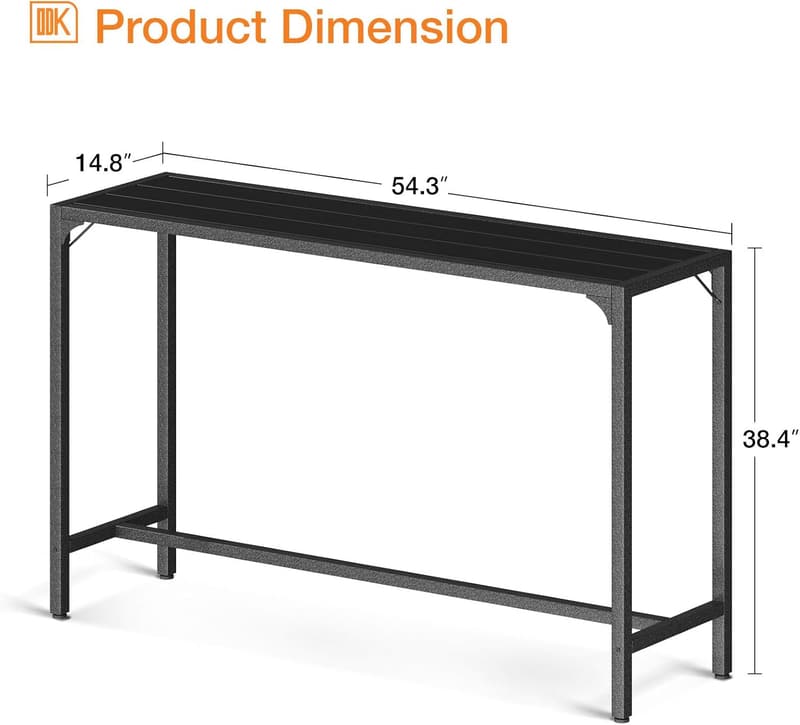 Outdoor Bar Table - 55 Inch Weather-Resistant Patio Counter
