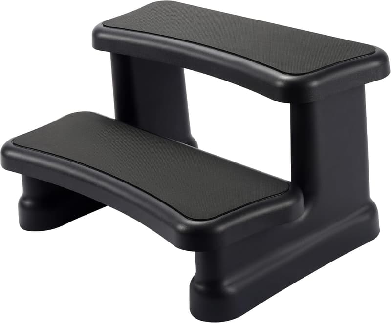 Universal Hot Tub Steps with No-Slip Grip - Black