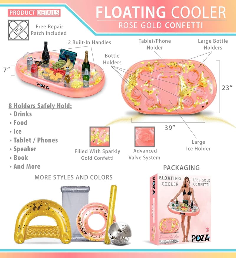 Inflatable Gold Floating Cooler – Premium Party Drink Holder