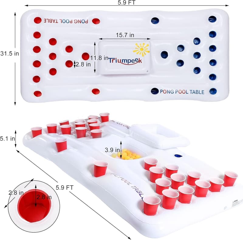 Inflatable 6FT Pool Game Table Float for Adults