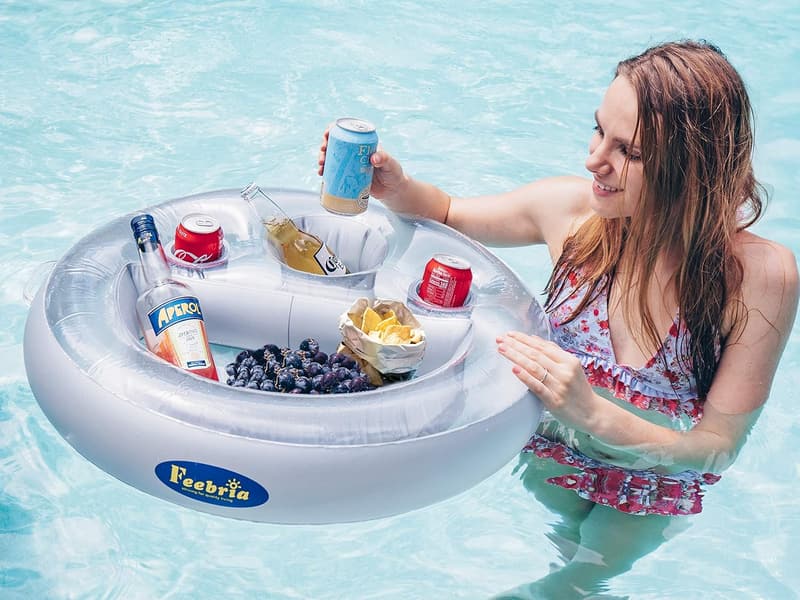 Inflatable Floating Drink Holder for Pool & Hot Tub