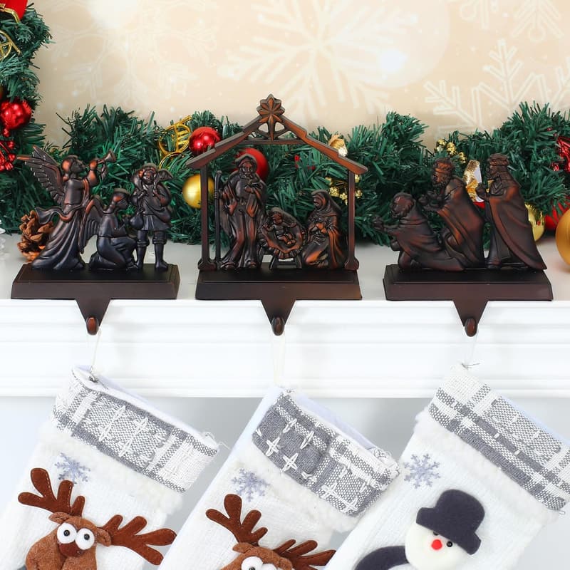 Christmas Nativity Stocking Holder Set of 3 (Jesus & Angel)