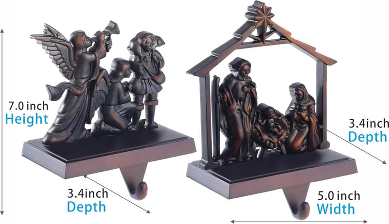 Christmas Nativity Stocking Holder Set of 3 (Jesus & Angel)