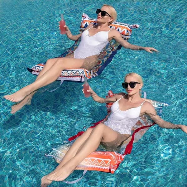 Summer Water Hammock Pool Floats - 2 Pack Fabric Rafts