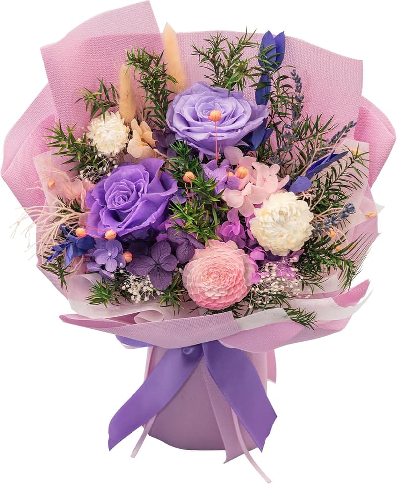 Valentine's Day Preserved Flowers Bouquet - Lilac Forever Flowers