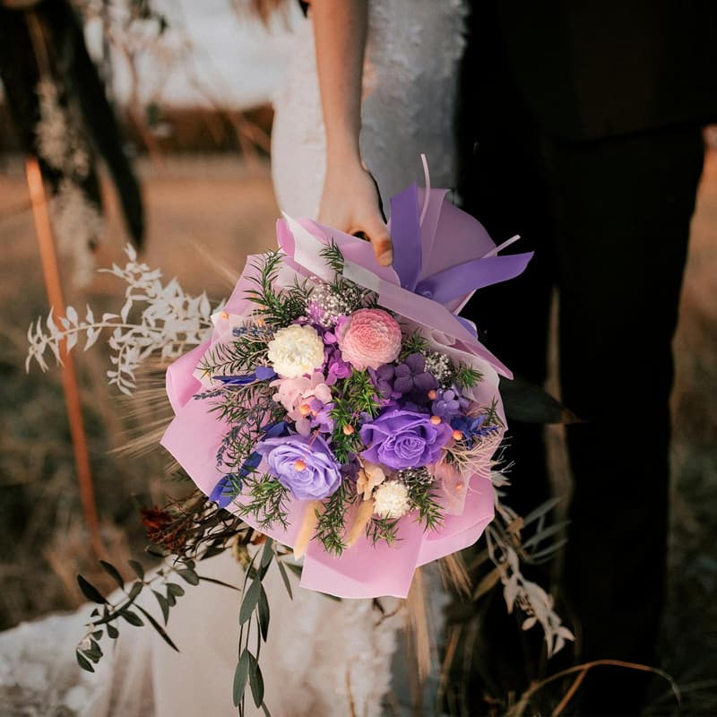 Valentine's Day Preserved Flowers Bouquet - Lilac Forever Flowers