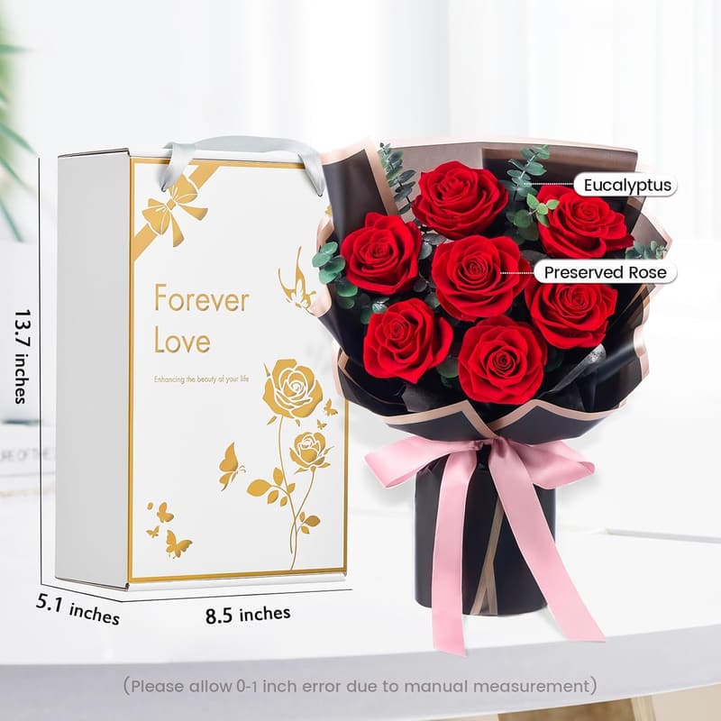 Preserved Roses Bouquet Gift for Women - Mother's Day, Anniversary