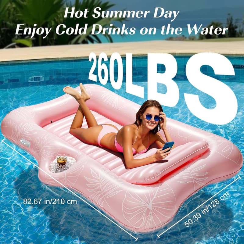 Inflatable Pool Lounger Float for Adults - Beach & Lake Raft