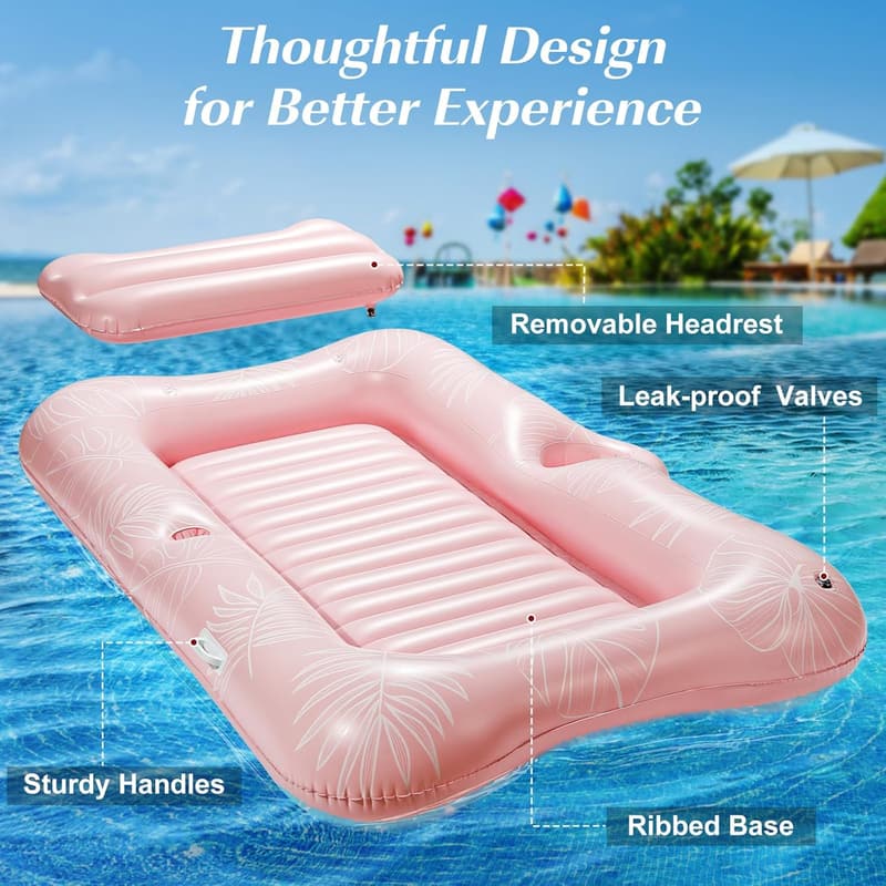 Inflatable Pool Lounger Float for Adults - Beach & Lake Raft