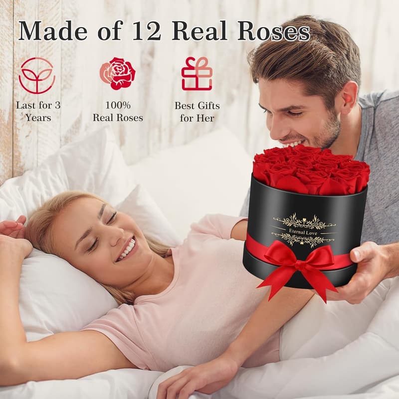 Eternal Red Rose in Elegant Box - Preserved for 3 Years