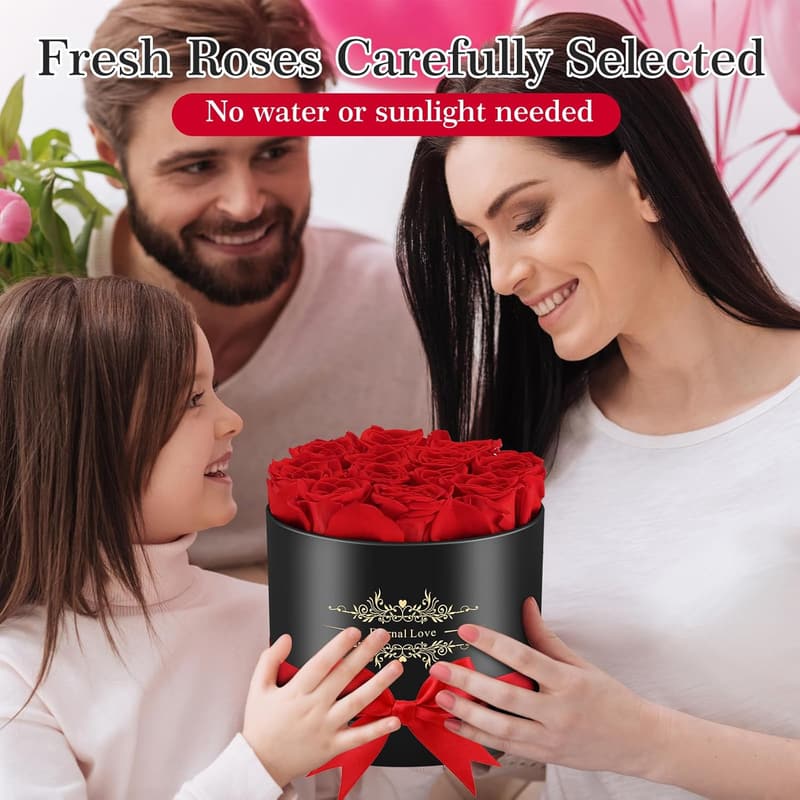 Eternal Red Rose in Elegant Box - Preserved for 3 Years
