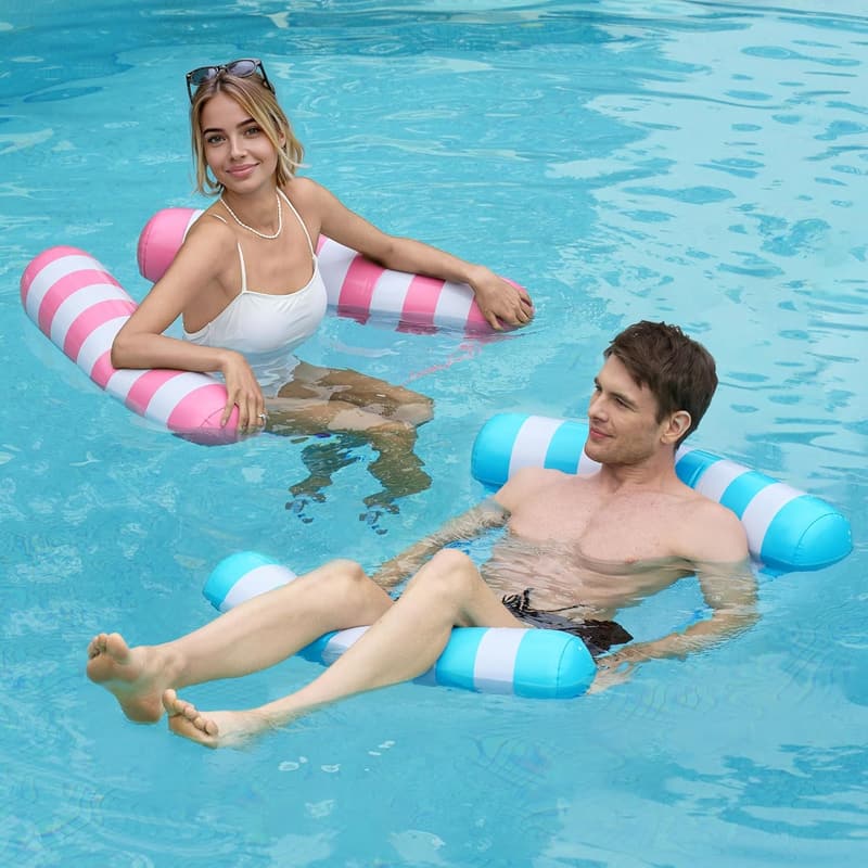 4-in-1 Inflatable Pool Hammock Float for Adults - 2 Pack