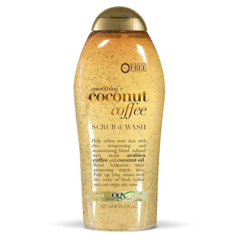 Coconut Coffee Exfoliating Body Scrub for Dry Skin, 19.5 Fl Oz