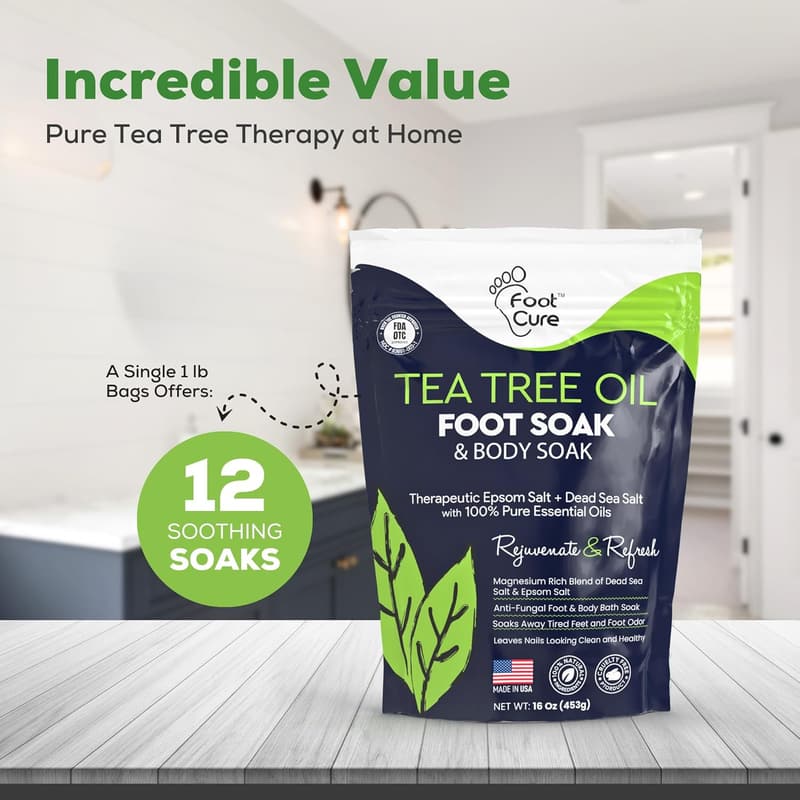 Tea Tree Oil Foot Soak with Epsom Salt - 16 oz Spa Care