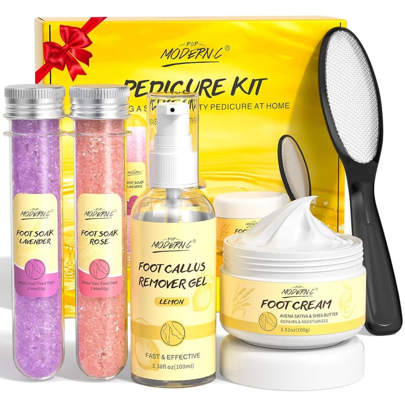 Rose Lavender Pedicure Kit - 5pcs Foot Spa Set for Women