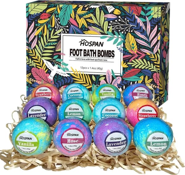 Handmade Organic Foot Bath Bombs Gift Set for Parents