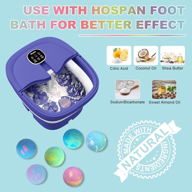 Handmade Organic Foot Bath Bombs Gift Set for Parents