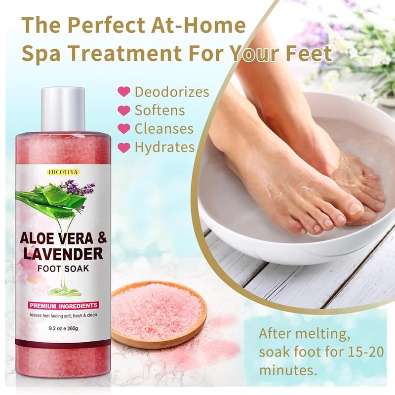 Aloe Lavender Foot Spa Kit for Dry, Cracked Feet
