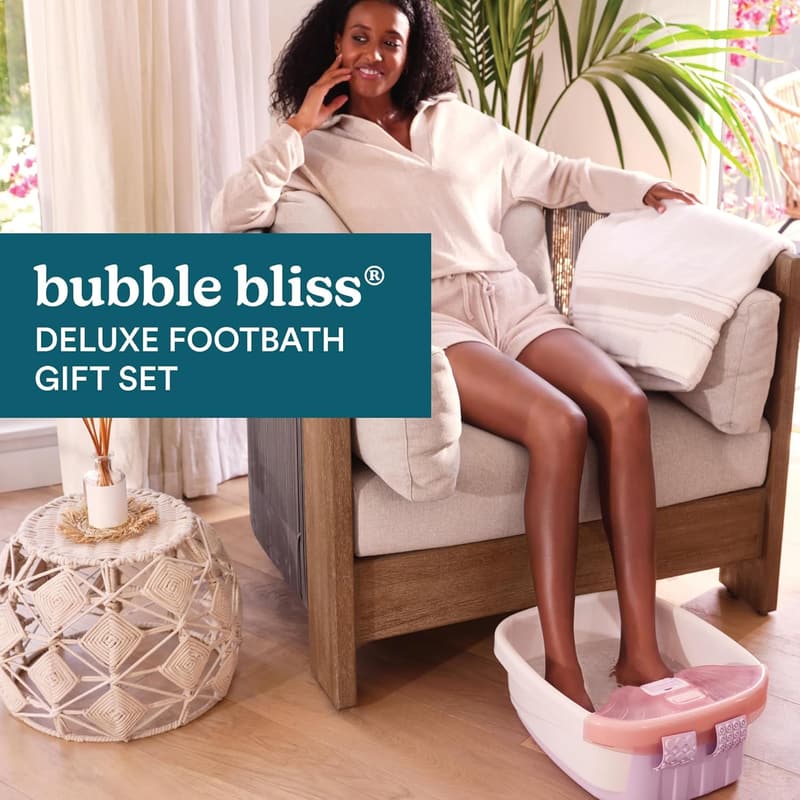 Deluxe Heated Foot Spa Gift Set with Bubbles & Massage Attachments