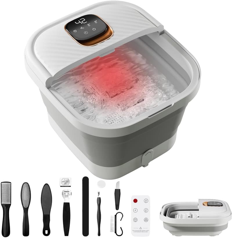 Collapsible Foot Spa Massager with Heat and Temperature Control
