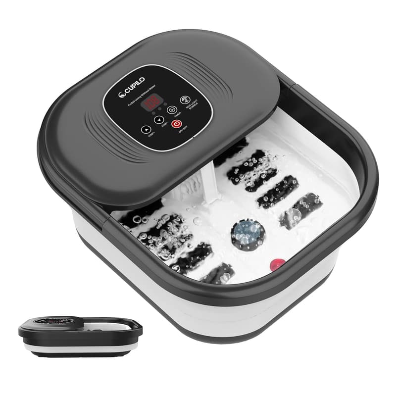 Collapsible Foot Spa Massager with Heat & Bubbles for Relaxation
