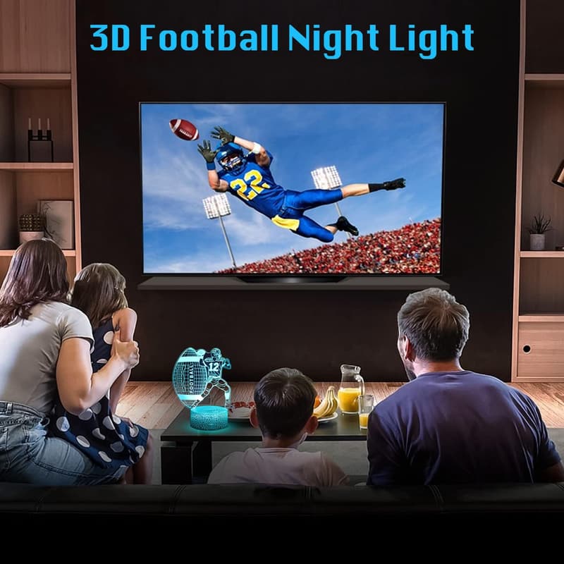 3D Football Illusion Lamp with Remote – Gifts for Boys & Men