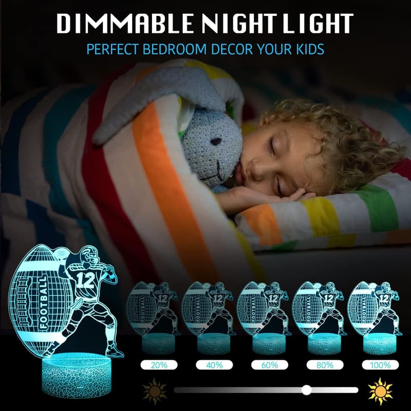 3D Football Illusion Lamp with Remote – Gifts for Boys & Men