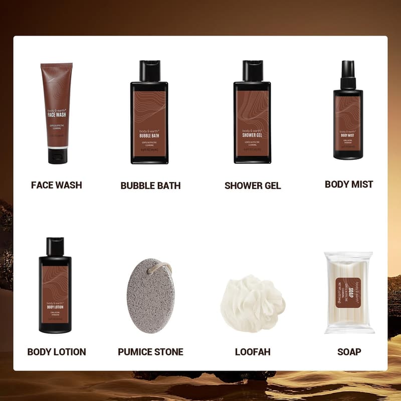 Men's Spa Gift Set - 8pcs Bath and Body Wash for Father's Day