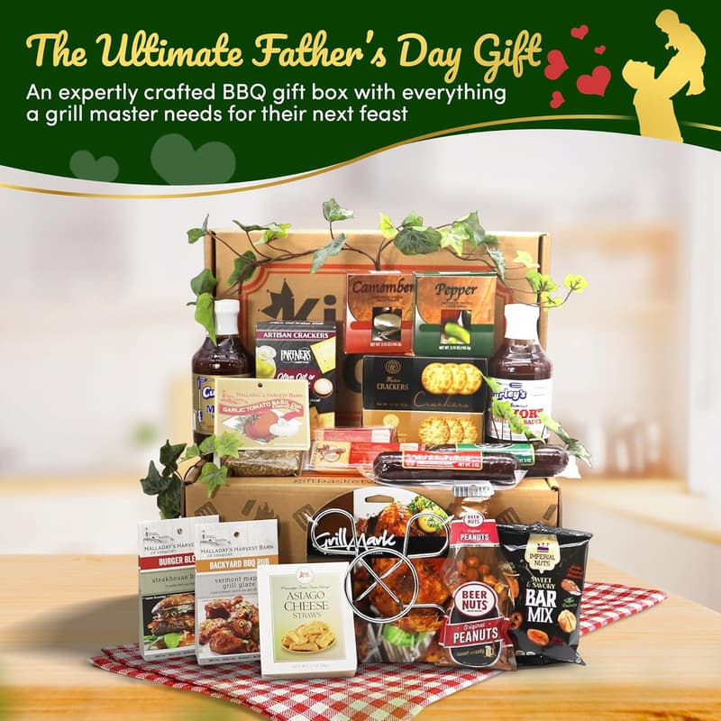 BBQ Gift Basket with Seasonings, Sauces & Snacks - Perfect for Summer Celebrations
