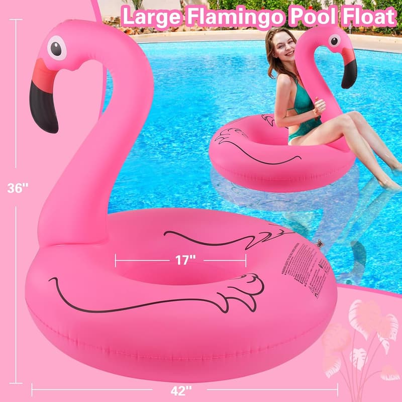 Pink Flamingo Inflatable Pool Float – 42