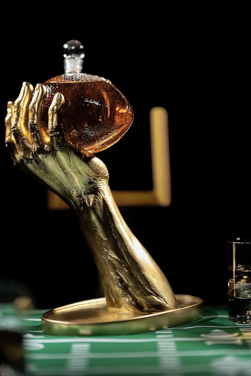 Football Decanter Set for Dad - Quarterback Design with 2 Glasses