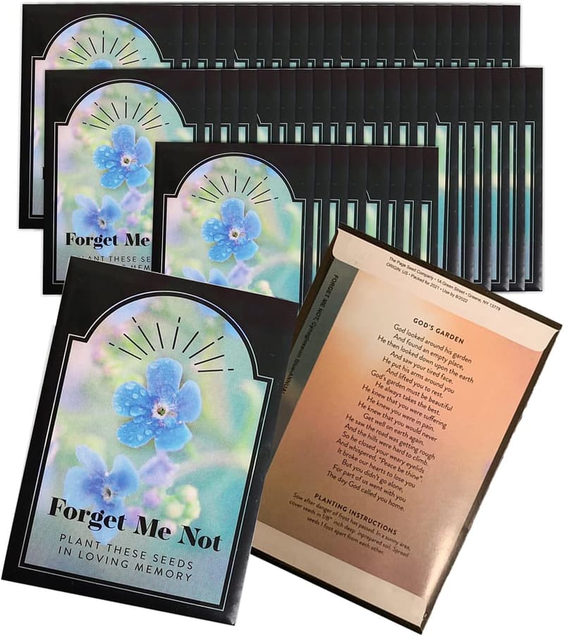 Memorial Seed Packets - 50 Forget Me Not Favors