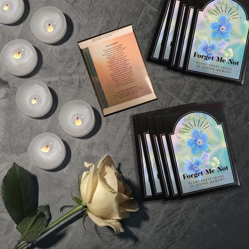 Memorial Seed Packets - 50 Forget Me Not Favors
