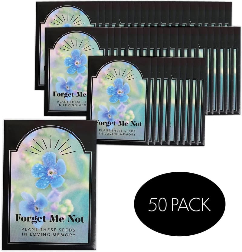 Memorial Seed Packets - 50 Forget Me Not Favors