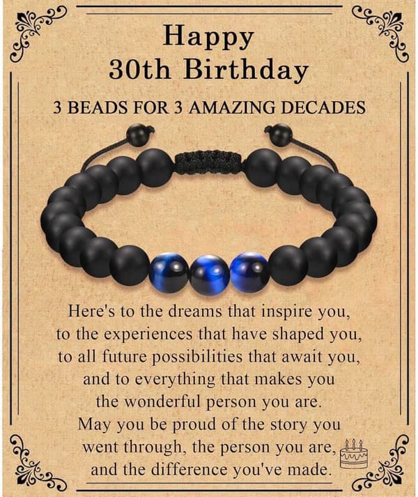 Milestone Birthday Bracelet for Men and Boys