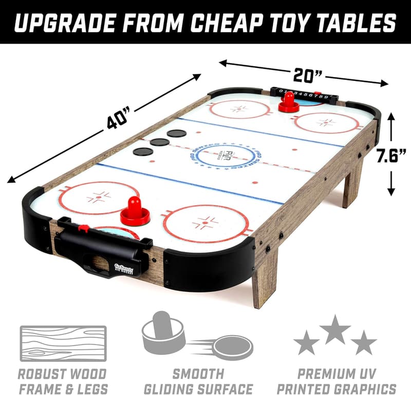 Tabletop Air Hockey Game for Kids – 40 Inch, AC Powered