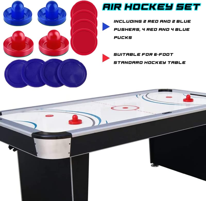 Air Hockey Replacement Accessories: 4 Pushers & 8 Pucks